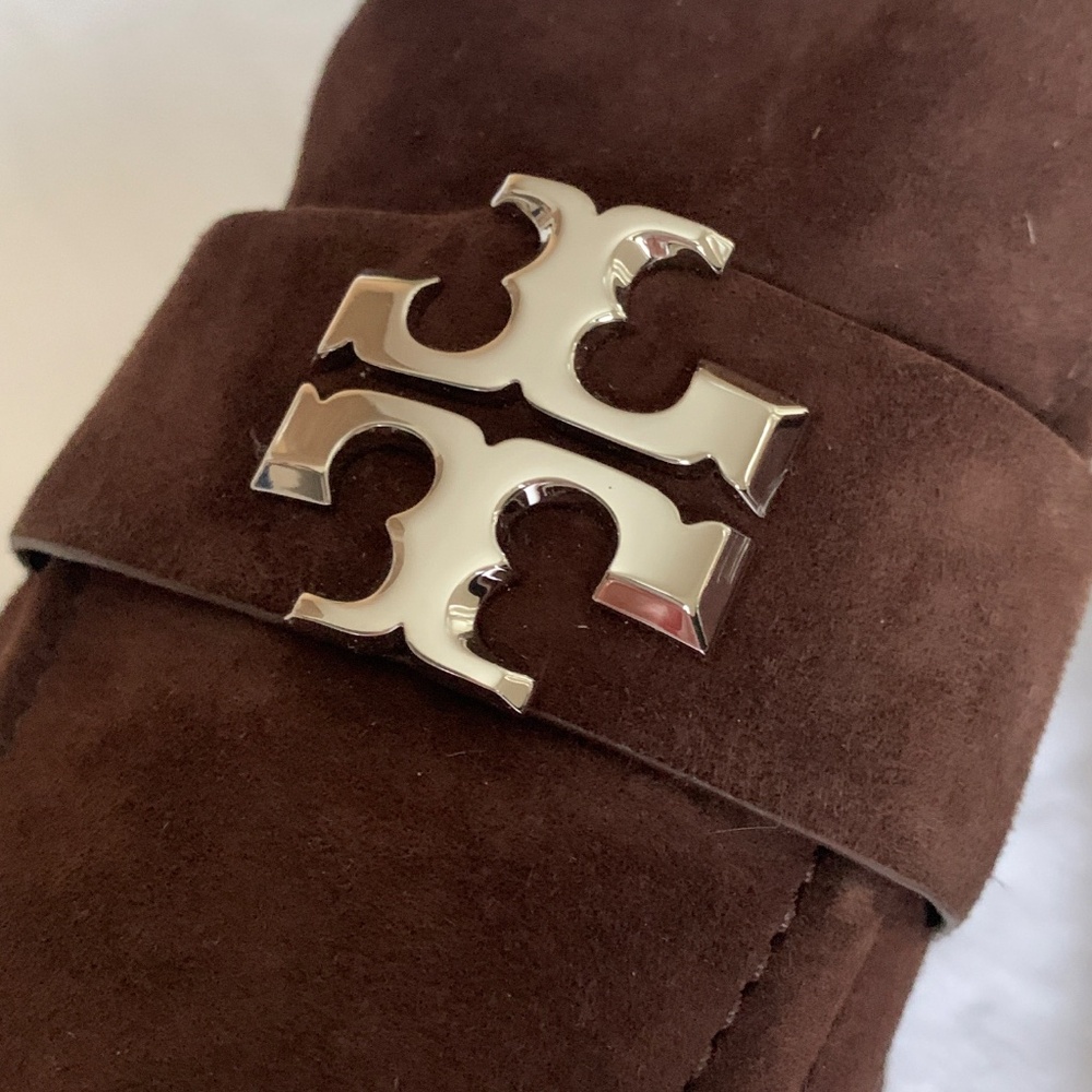 Tory Burch Eleanor Suede Loafers Dark Cocoa 9.5 - Picture 3 of 10